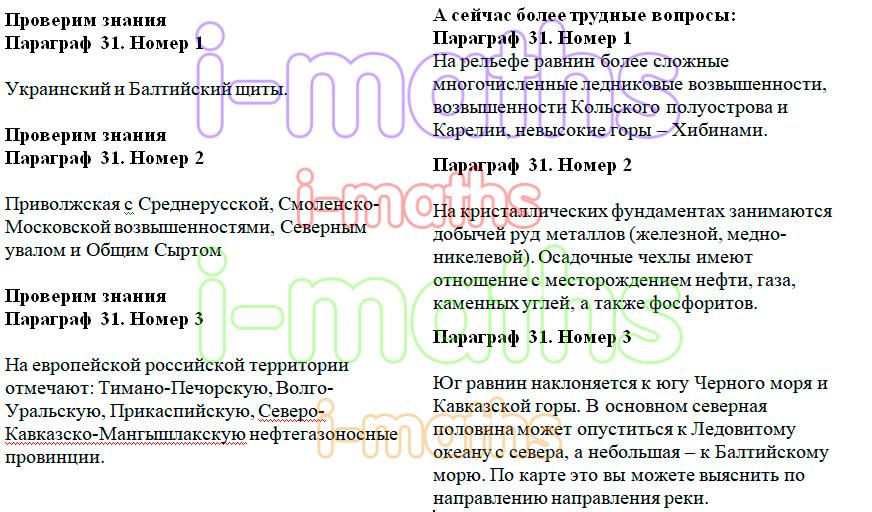 Описание восточно европейской равнины по плану 8 класс география домогацких