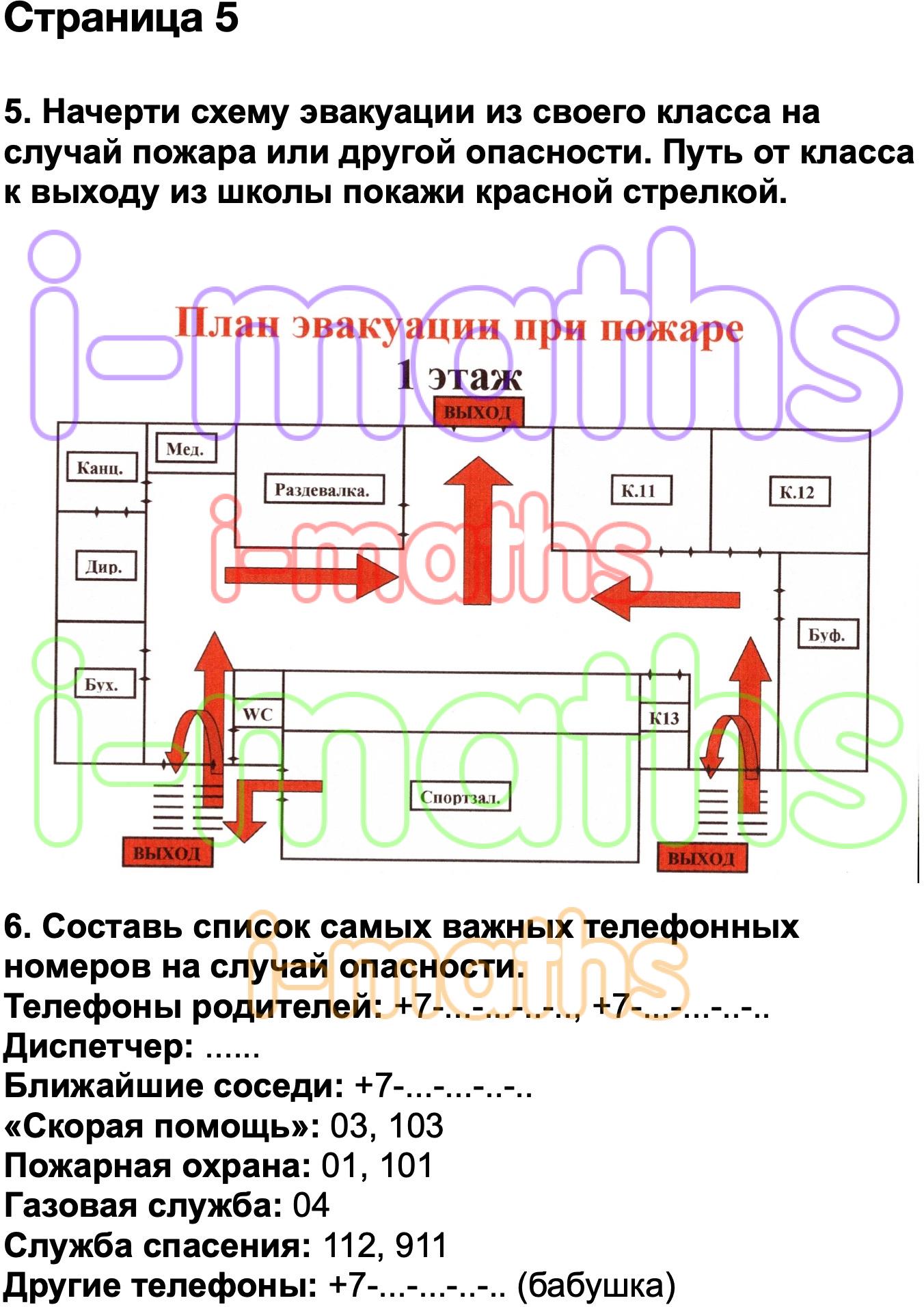 План эвакуации из класса окружающий мир 3 класс