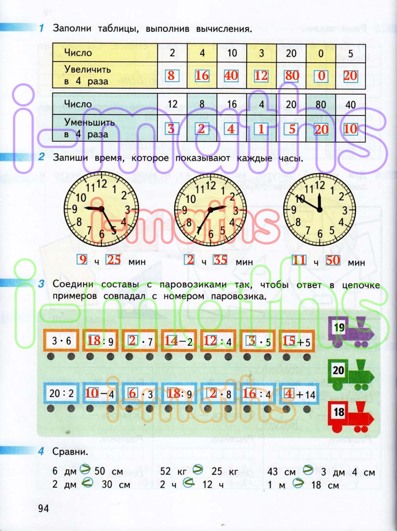 Ответ ГДЗ Страница 94 рабочая тетрадь математика Дорофеев Миракова Бука 2  класс 2 часть онлайн решебник