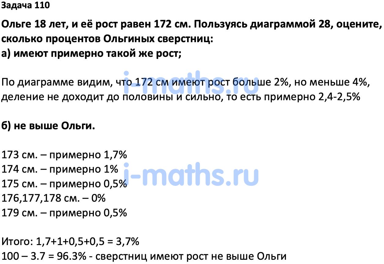 Ответ ГДЗ Номер 110 учебник по вероятности и статистике Высоцкий, Ященко  7-9 класс часть 1 онлайн решебник