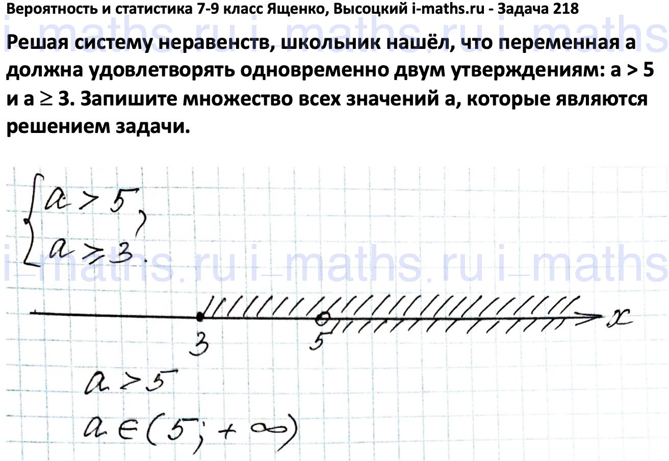 Ответ ГДЗ Номер 218 учебник по вероятности и статистике Высоцкий, Ященко  7-9 класс часть 1 онлайн решебник