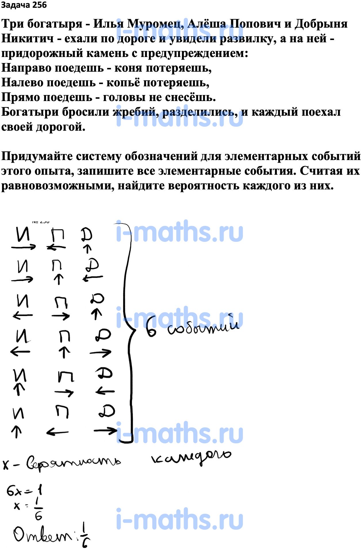 Ответ ГДЗ Номер 256 учебник по вероятности и статистике Высоцкий, Ященко 7-9  класс часть 1 онлайн решебник