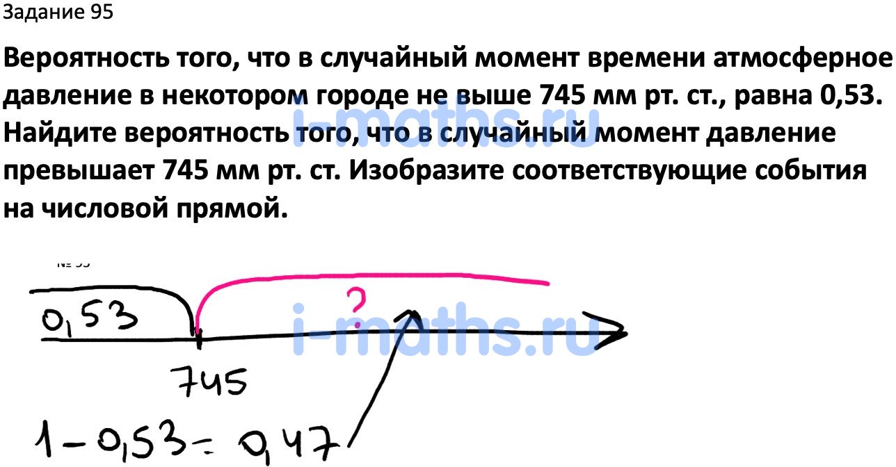 Ответ ГДЗ Номер 95 учебник по вероятности и статистике Высоцкий, Ященко 7-9  класс часть 2 онлайн решебник