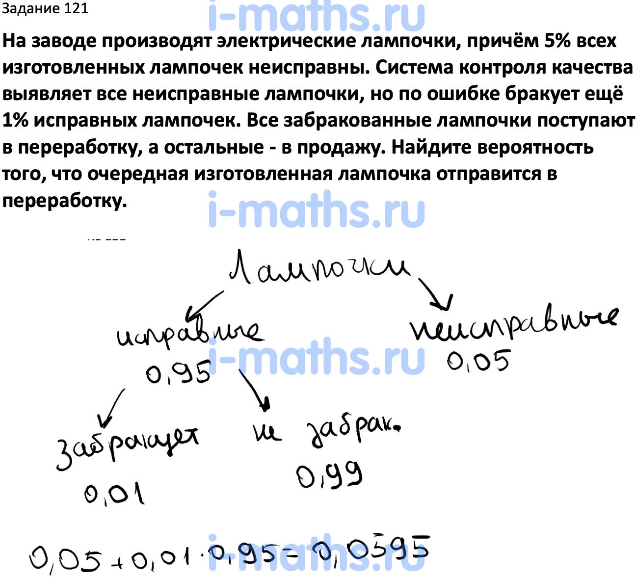 Ответ ГДЗ Номер 121 учебник по вероятности и статистике Высоцкий, Ященко  7-9 класс часть 2 онлайн решебник