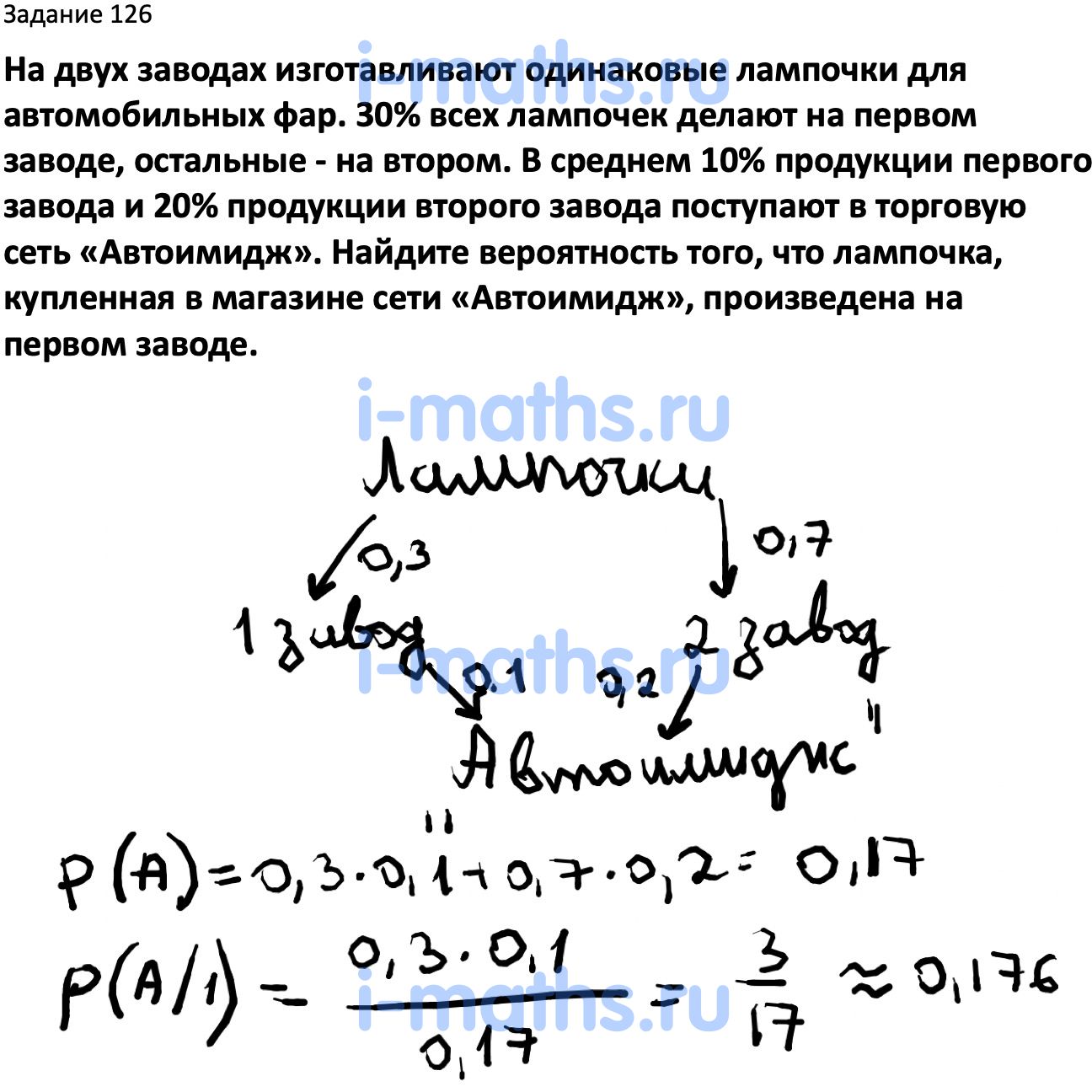 Ответ ГДЗ Номер 126 учебник по вероятности и статистике Высоцкий, Ященко  7-9 класс часть 2 онлайн решебник